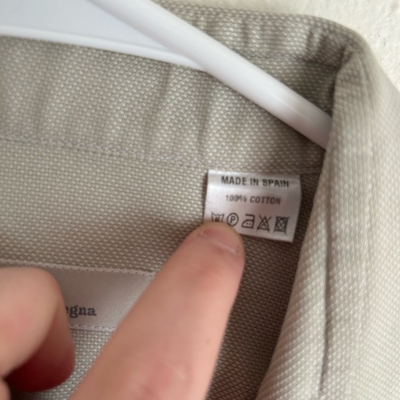 SET OF 2 Ermenegildo Zegna Blue Tan Dress Shirts 42 16.5 - Picture 11 of 14